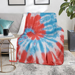 Orange And Blue Tie Dye Print Blanket