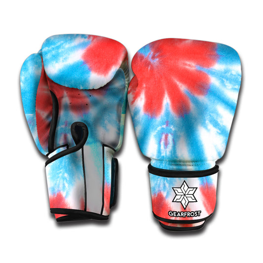 Orange And Blue Tie Dye Print Boxing Gloves