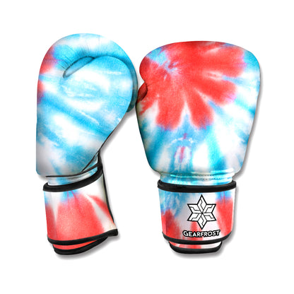 Orange And Blue Tie Dye Print Boxing Gloves