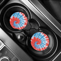 Orange And Blue Tie Dye Print Car Coasters