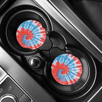 Orange And Blue Tie Dye Print Car Coasters