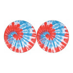 Orange And Blue Tie Dye Print Car Coasters