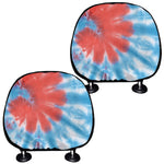 Orange And Blue Tie Dye Print Car Headrest Covers