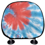 Orange And Blue Tie Dye Print Car Headrest Covers