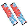 Orange And Blue Tie Dye Print Car Seat Belt Covers