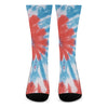 Orange And Blue Tie Dye Print Crew Socks