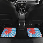 Orange And Blue Tie Dye Print Front and Back Car Floor Mats