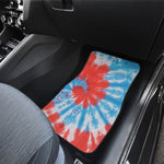 Orange And Blue Tie Dye Print Front and Back Car Floor Mats