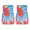 Orange And Blue Tie Dye Print Front Car Floor Mats