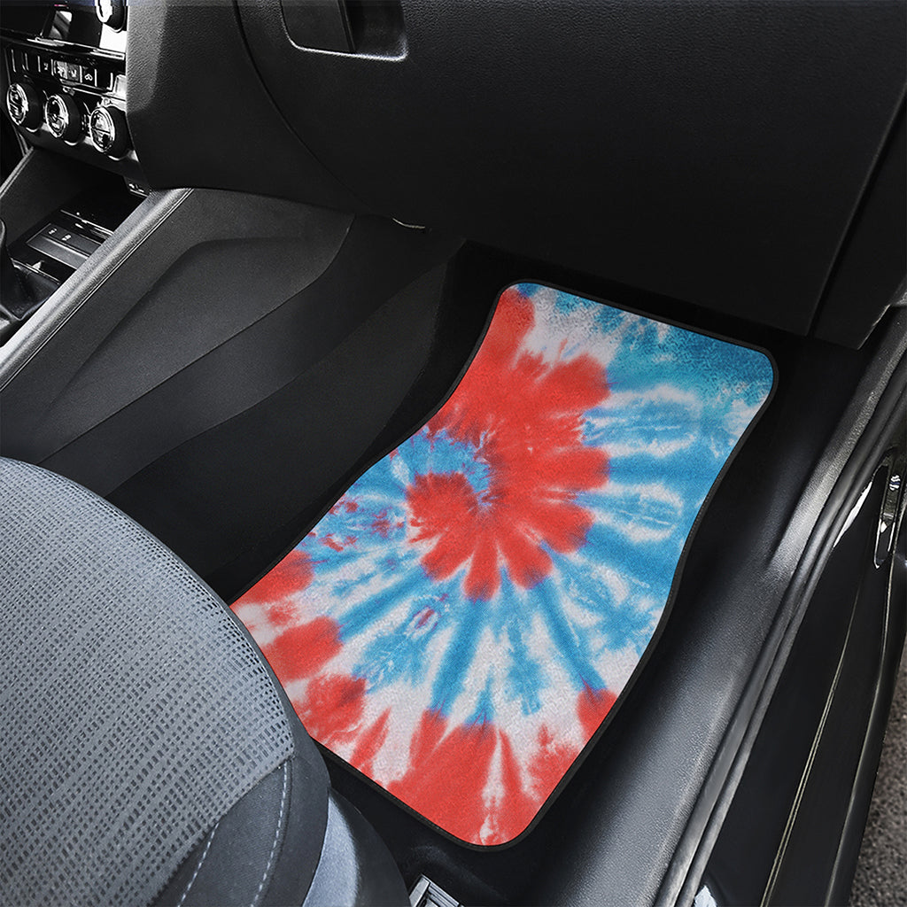 Orange And Blue Tie Dye Print Front Car Floor Mats