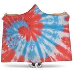 Orange And Blue Tie Dye Print Hooded Blanket