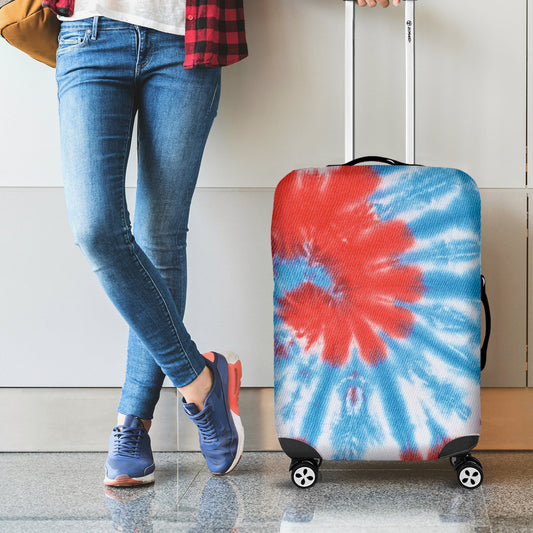 Orange And Blue Tie Dye Print Luggage Cover
