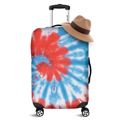 Orange And Blue Tie Dye Print Luggage Cover