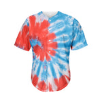 Orange And Blue Tie Dye Print Men's Baseball Jersey