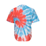 Orange And Blue Tie Dye Print Men's Baseball Jersey