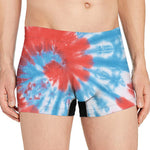 Orange And Blue Tie Dye Print Men's Boxer Briefs