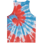 Orange And Blue Tie Dye Print Men's Tank Top