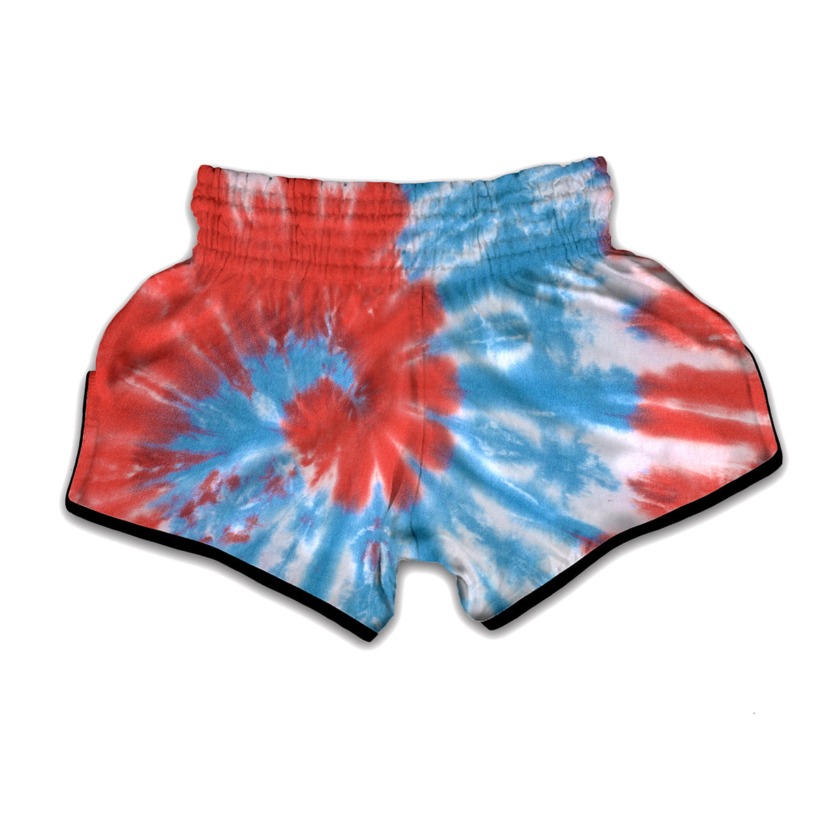 Orange And Blue Tie Dye Print Muay Thai Boxing Shorts