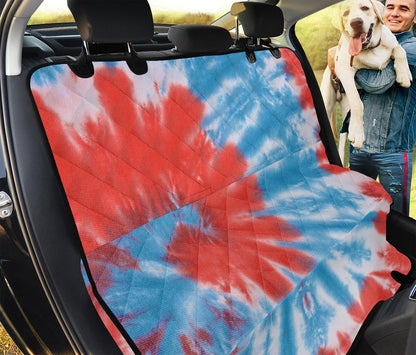 Orange And Blue Tie Dye Print Pet Car Back Seat Cover