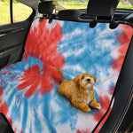 Orange And Blue Tie Dye Print Pet Car Back Seat Cover