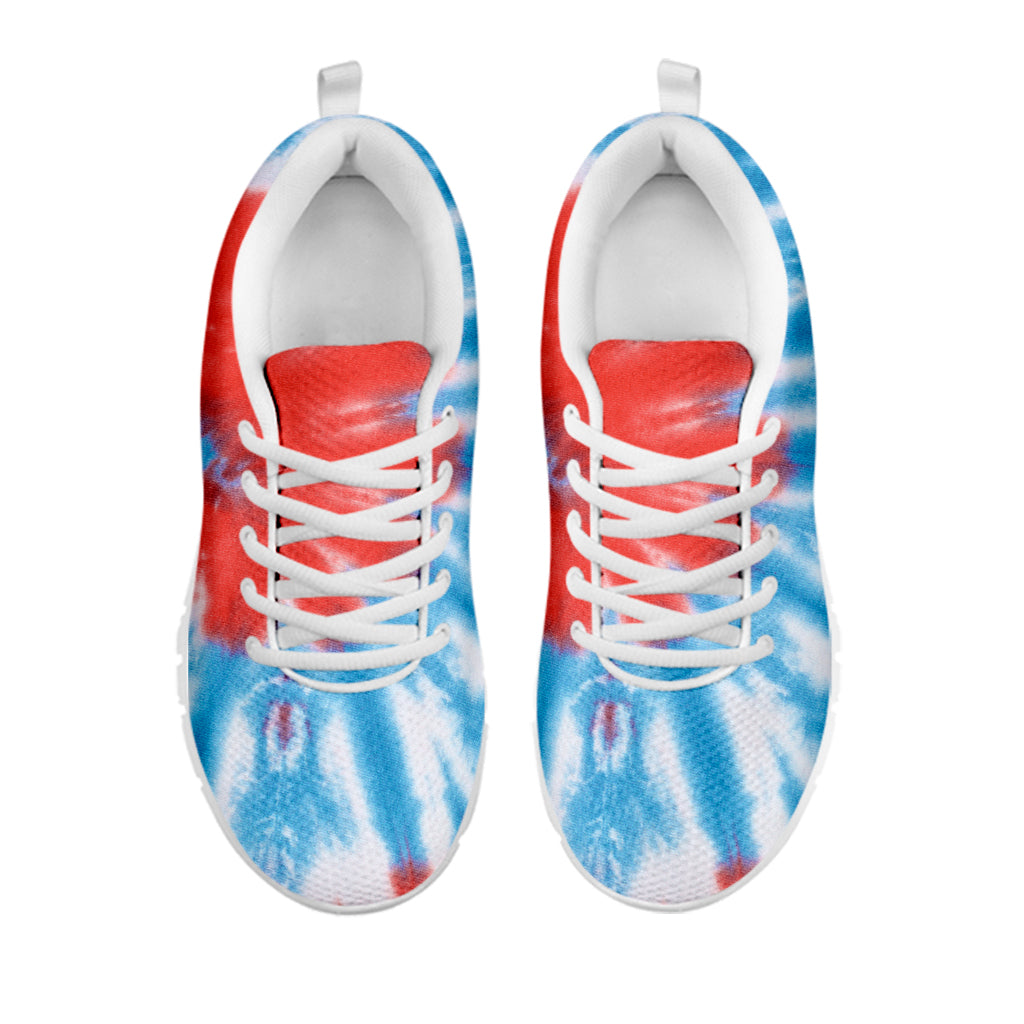 Orange And Blue Tie Dye Print White Sneakers