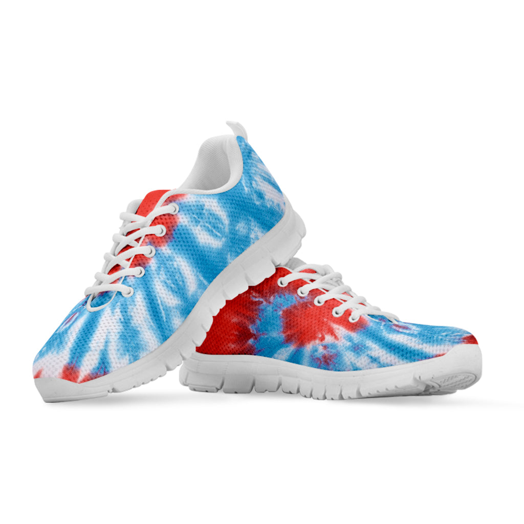 Orange And Blue Tie Dye Print White Sneakers