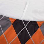 Orange And Grey Halloween Argyle Print Sofa Cover