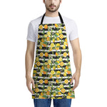 Orange And Lemon Striped Pattern Print Apron