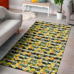 Orange And Lemon Striped Pattern Print Area Rug