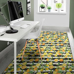 Orange And Lemon Striped Pattern Print Area Rug