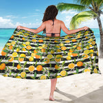 Orange And Lemon Striped Pattern Print Beach Sarong Wrap