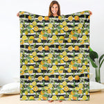 Orange And Lemon Striped Pattern Print Blanket