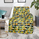 Orange And Lemon Striped Pattern Print Blanket
