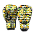 Orange And Lemon Striped Pattern Print Boxing Gloves