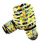 Orange And Lemon Striped Pattern Print Boxing Gloves
