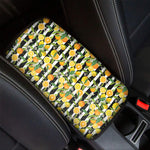 Orange And Lemon Striped Pattern Print Car Center Console Cover