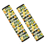 Orange And Lemon Striped Pattern Print Car Seat Belt Covers
