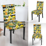 Orange And Lemon Striped Pattern Print Dining Chair Slipcover
