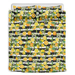 Orange And Lemon Striped Pattern Print Duvet Cover Bedding Set