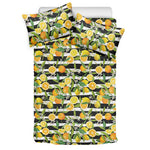 Orange And Lemon Striped Pattern Print Duvet Cover Bedding Set