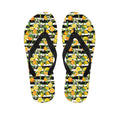 Orange And Lemon Striped Pattern Print Flip Flops