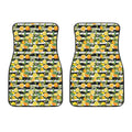 Orange And Lemon Striped Pattern Print Front Car Floor Mats