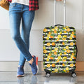 Orange And Lemon Striped Pattern Print Luggage Cover