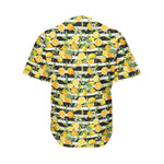 Orange And Lemon Striped Pattern Print Men's Baseball Jersey