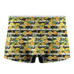 Orange And Lemon Striped Pattern Print Men's Boxer Briefs