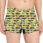 Orange And Lemon Striped Pattern Print Men's Boxer Briefs