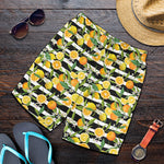 Orange And Lemon Striped Pattern Print Men's Shorts