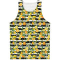 Orange And Lemon Striped Pattern Print Men's Tank Top