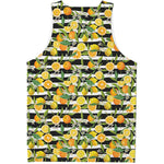Orange And Lemon Striped Pattern Print Men's Tank Top