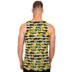 Orange And Lemon Striped Pattern Print Men's Tank Top
